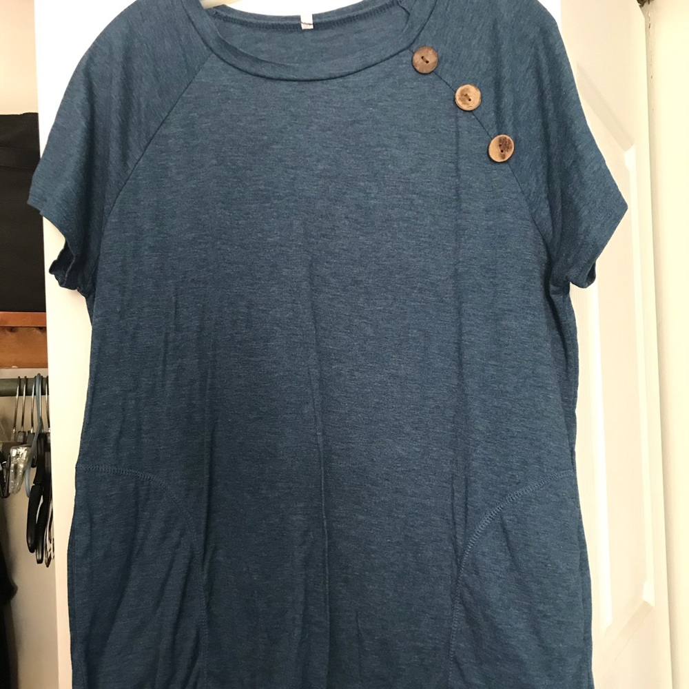 XL Blue Slouchy Tee with pockets
